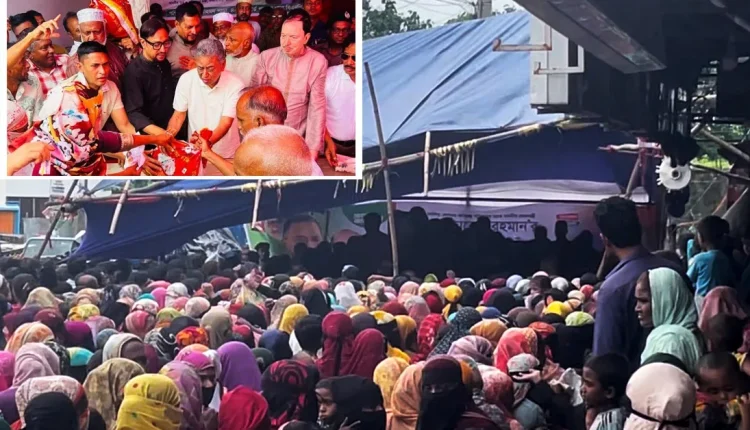 মঞ্চ ভেঙে পড়ে গেলেন অর্থমন্ত্রী